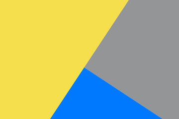 Abstract Geometric Design in Yellow Gray and Blue, Trendy Color Block Background