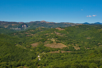 Fototapeta na wymiar The landscape near Rocchette di Fazio near Semproniano in Grosseto Province, Tuscany, Italy 