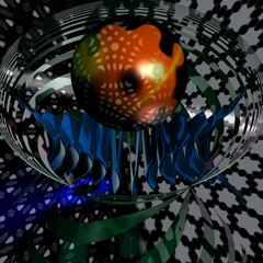 3d fractal illustration. Abstract fractal illustration in bright color.