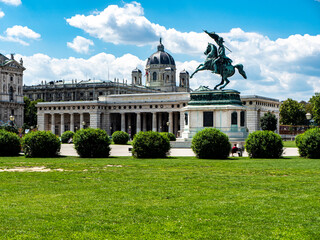 Archduke Karl, equestrian statue in front of the Neue Burg, Hofburg, inner city, Vienna, Austria,...