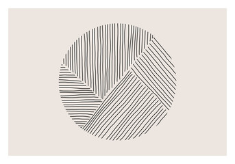Trendy abstracte creatieve minimalistische artistieke handgetekende compositie