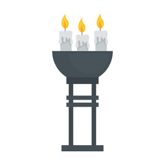 Candles in bowl design, Fire flame candlelight light spirituality burn and decoration theme Vector illustration