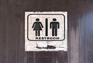Old toilet sign