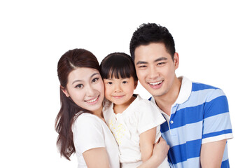 Fototapeta premium Portrait of a happy family with one child