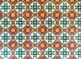 Vintage colorful ceramic tiles background