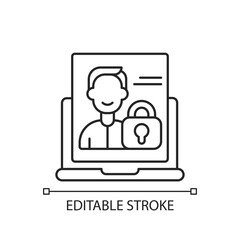 Make account private linear icon. Privacy settings for user profile. Social media. Thin line customizable illustration. Contour symbol. Vector isolated outline drawing. Editable stroke