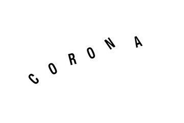 Word corona with black letters