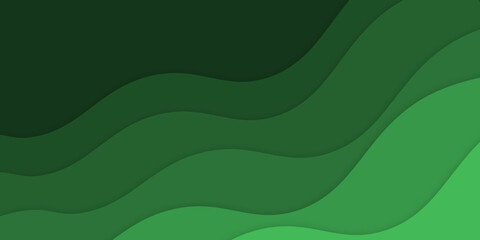 Green abstract soft gradient wavy composition 