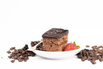 chocolate pastries with strawberries