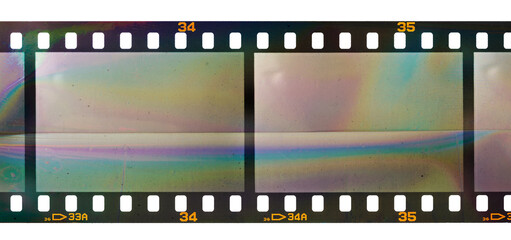 real scan of film material with big scanning light interferences on the material.