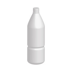 Bottle 3D icon. Mock up for water or milk bottle. Vector isolated on white