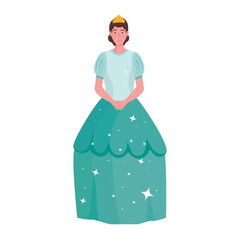 Fairytale princess girl cartoon design, Fantasy magic and medieval theme Vector illustration
