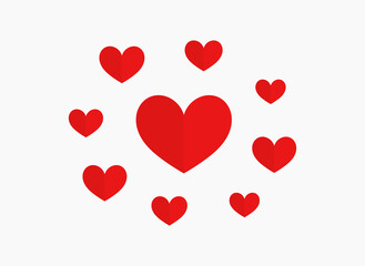 Cute red hearts love symbol.