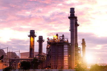 Obraz na płótnie Canvas Power plant for Industrial Estate ,silhouette