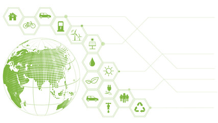Green Business template and background for Global Sustainability concept, Vector illustration