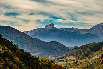 Landscape view at Saint Baudille et Pipet, local authorities association of Trieves in Vercors,...