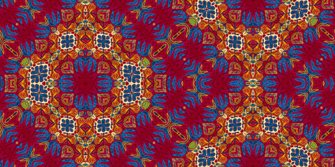 Colorful African fabric – Seamless and textured pattern, cotton, photo 