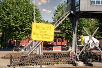 Besuch eines Eisenbahnmuseums in Deutschland.
Die Technik der Bahn in früherer Zeit
