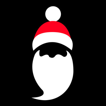 Santa Claus Hat And Beard in abstract background with merry christmas - vector illustration