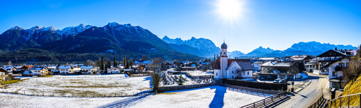 Karwendel and Wetterstein Mountains at Wallgau - Bavaria