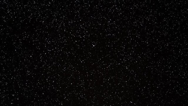Stars slowly rotating around northern star polaris - Clear night sky in Norway