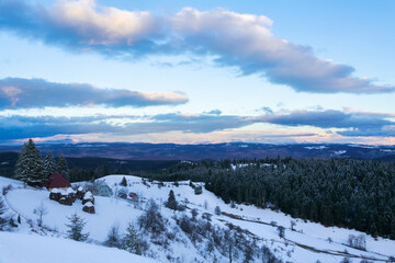Beautiful winter landscape in Kosanica (Montenrgro)