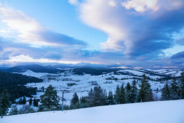 Beautiful view on mountains and hills in Kosanica (Montenrgro)