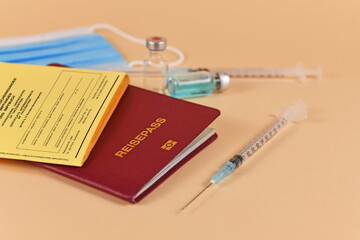 Concept for travel restrictions for people without corona virus vaccination with international...
