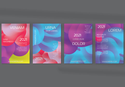 Flyer Layout with Futuristic Wavy Gradient Cloud Shape