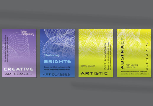 Flyer Layout with Curvy Lines on Bright Gradient Glow