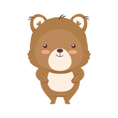 Kawaii bear animal cartoon design, Cute character and nature theme Vector illustration