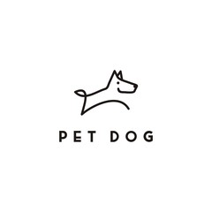Outline pet dog logo design