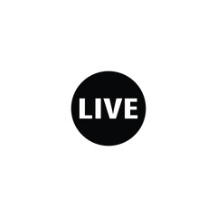 Live broadcast button black vector icons