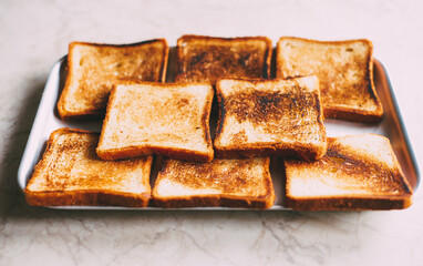 Fried brioche bread for sandwiches