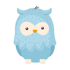 Kawaii blue bird animal cartoon design, Cute character and nature theme Vector illustration