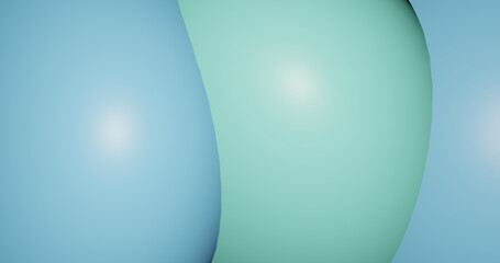 Render with abstract blue and green elastic rounded background