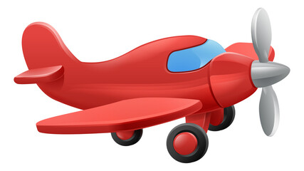 Airplane cartoon. An illustration of a cute red small or toy aeroplane