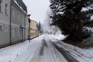 Fototapeta premium Winter road in mountains