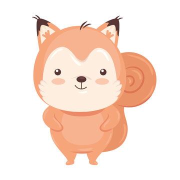 Kawaii squirrel animal cartoon design, Cute character and nature theme Vector illustration