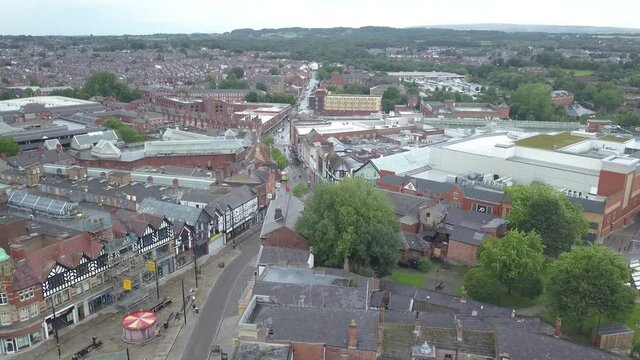 wigan England aerial drone flyover