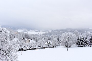 Winter landscape in mountains