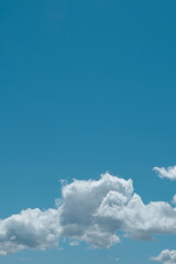 Tranquil cyan blue sky background. Minimalistic picture of vivid skyline