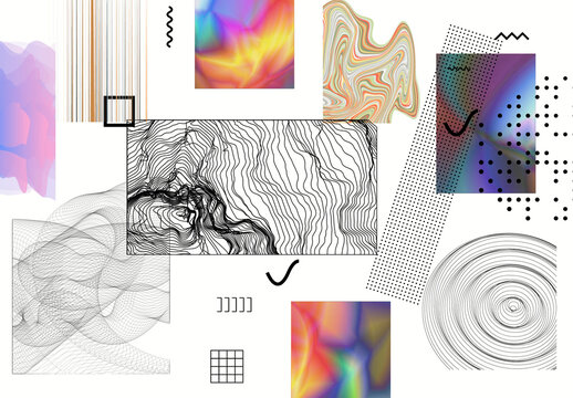 Modern Gothic Design Elements Illustration Set