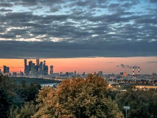 Sunset over the city. Moscow 