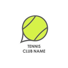 Tennis club logo, emblem, sign icon. Template design element for club, store or school.