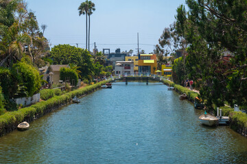 Beautiful view of Venice Beach canals in California