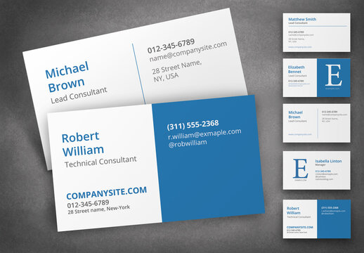 Simple Style Business Card Designs Layout Set