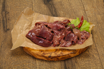 Raw chicken liver ready for cooking