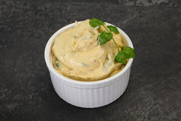 Hummus snack with olive oil