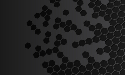 Abstract dark hexagonal background.